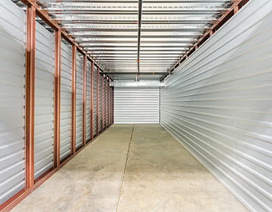 Interior view of EZ Storage facility and storage units at Detroit, MI location