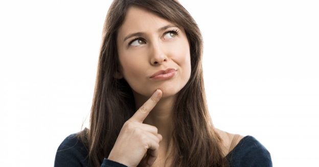 Young woman in thinking pose